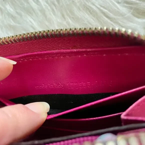 Saint Laurent Wallet YSL Yves Barbie Pink Patent Zip Around Continental Clutch - Picture 15 of 15